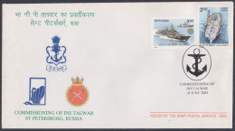 Inde India 2003 Special Cover INS Talwar, St. Petersburg, Russia, Aircraft Carrier, Indian Navy, Pictorial Postmark - Brieven En Documenten