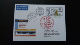 Premier Vol First Flight Hong Kong Munchen Airbus A340 Lufthansa 2001 - Covers & Documents