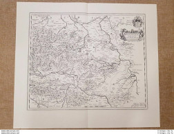 Carta Geografica O Mappa Mansfeldia Comitatus Anno 1640 Di W. Blaeu Ristampa - Cartes Géographiques