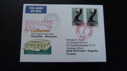 Premier Vol First Flight Charlotte Munchen Airbus A340 Lufthansa 2004 - Lettres & Documents