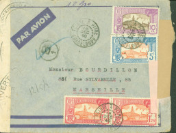 Guerre 40 Guadeloupe Par Avion 18 DEC 1940 Pointe à Pitre YT 120 121 153 Censure 2 Bandes + Cachet B1 + Commission B - Poste Aérienne