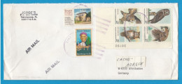 LETTRE AVEC TIMBRES "SYNAGOGUE/HARRIET TUBMAN/BLOC DE 'HIBOUX' ". - Brieven En Documenten