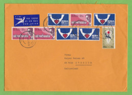 LETTRE AVEC TIMBRES " 1ERE TRANSPLANTATION CARDIAQUE(HEART TRANSPLANT) / JEU SPORTIF ". - Brieven En Documenten