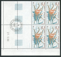 TAAF - N°140/142  - FAUNE - 3 BLOCS DE 4 - COIN DATE OBLITERES EN MARGE DUMONT D'URVILLE - Oblitérés