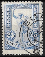 GREECE Cancellation ΒΟΛΟΣ Type V On Flying Hermes 25 L Blue  Vl. 185 - Gebraucht