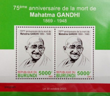 Burundi 2023, 75th Death Anniversary Of Mahatma Gandhi, MNH S/S - Unused Stamps