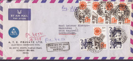 India Airmail A.T. E. PRIVATE Par Avion Registered SEEPZ Andheri 1968 Cover Brief Lettre KAGISWIL Switzerland 4-Stripe - Storia Postale