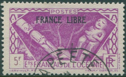 French Oceania 1941 SG143 5f Mauve Adherence To General De Gaulle Ovpt FRANCE LI - Andere & Zonder Classificatie