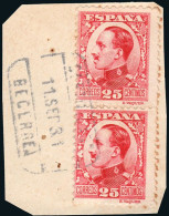 Lugo - Edi O 495 Pareja - Fragmento Mat "Certificado - Becerrea" - Used Stamps
