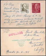 Lugo - Edi O TP 1020+1143 - Postal Desde Prados 9/6/55 (poco Legible) + Manuscrito Al Dorso "Remite Bautista López..." - Covers & Documents