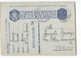 AG2820  POSTA MILITARE 39 - REGG. FERROVIERI 18 COMP. X TORINO - Militärpost (MP)