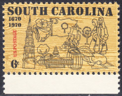 !a! USA Sc# 1407 MNH SINGLE W/ Bottom Margin - South Carolina - Neufs