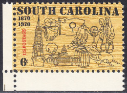 !a! USA Sc# 1407 MNH SINGLE From Lower Left Corner - South Carolina - Nuevos