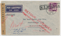 N.E.W. Trein - Censored - Neth. Indies 1940 - Retour Suspended  - Indie Olandesi