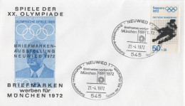 Germany Deutschland 1972 FDC Olympic Games Olympische Spiele Munchen, Carl Diem, Ice Hockey, Canceled In Neuwied - 1971-1980