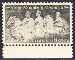 !a! USA Sc# 1408 MNH SINGLE W/ Bottom Margin - Stone Mountain Memorial - Nuevos