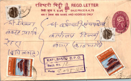 Nepal Postal Stationery Flower Kaplbastu - Népal