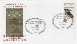 Germany Deutschland 1972 FDC Olympic Games Olympische Spiele Munchen, Ski Jumping, Canceled In Esslingen Am Neckar - 1971-1980