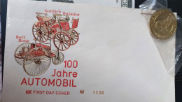 Medalla 100 Años Del Automobil First Cover Day - Monétaires/De Nécessité