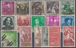 ESPAÑA 1959 Nº 1238/1253 AÑO COMPLETO NUEVO,SIN CHARNELA, 16 SELLOS - Annate Complete