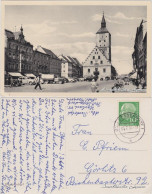 Ansichtskarte Deggendorf Rathaus, Marktplatz Und Autos 1955 - Deggendorf