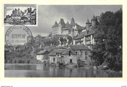 1955 .carte Maximum .france .102326 . Les Bords De La Vezere .cachet Uzerche . - Uzerche