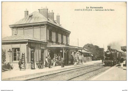 14.PONT L'EVEQUE.n°100.INTERIEUR DE LA GARE.TRAIN - Pont-l'Evèque