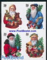 United States Of America 2001 Christmas 2x 4v Double Sided (larger Size, Black Value), Mint NH, Religion - Christmas - Nuovi