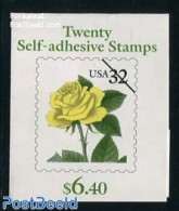 United States Of America 1996 Yellow Rose Booklet S-a, Mint NH, Nature - Flowers & Plants - Roses - Stamp Booklets - Neufs