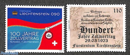 Liechtenstein 2023 100 Years Customs Union, Joint Issue With Switzerland 2v, Mint NH, Various - Joint Issues - Neufs