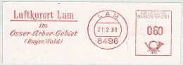 Deutsche Bundespost 1980, Freistempel / EMA / Meterstamp Luftkurort Lam, Bayerischer Wald - Andere & Zonder Classificatie