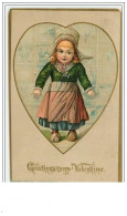 Carte Gaufrée - Greetings To My Valentine - Jeune Fille - Dia De Los Amorados