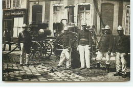 Pompiers - Carte Photo - Sapeurs-Pompiers - Vanves Mentionné Dans Le Texte En Allemand - Firemen