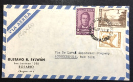 ARGENTINA, Circulated Cover From Rosario To United States (New York), « Tierra Del Fuego», « Esteban Echeverria », 1960 - Brieven En Documenten