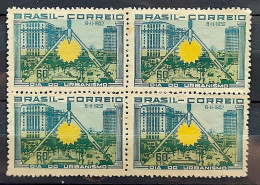 C 287 Brazil Stamp World Urbanism Day Geography 1952 Block Of 4 2 - Neufs