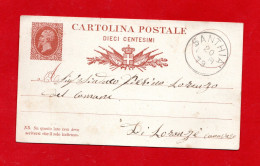 CARTOLINA POSTALE- VITTORIO EMANUELE II .1878  C. 4   Per Di Loranzé CANAVESE. 1879 - Entiers Postaux