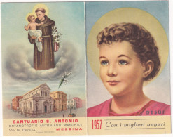 Calendarietto - Orfanotrofio Antoniano Maschile - Santuario S.antonio -- Messina - Anno 1956 - Formato Piccolo : 1941-60