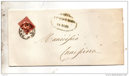 1875  LETTERA CON ANNULLO ROMA - Portomarken