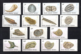 British Antarctic Territory 1990 Set Fossils/Shells/Nature (Michel 156/70) MNH - Unused Stamps