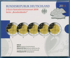 Deutschland 2 Euro 2018 Berlin Originalsatz Polierte Platte PP (m2488) - Germania