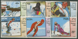 Laos 1988 Olympische Winterspiele Calgary: Biathlon, Skilauf 1060/65 Postfrisch - Laos
