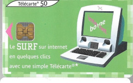 CARTE-PUBLIC-50U-F1223A-OB2-06/02-BORNE INTERNET-SURF-N°Maigres-UTILISE-TBE- - 2002