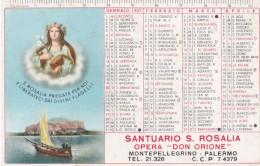 Calendarietto - Santuario S.rosalia - Opera Don Orione - Montepellegrino - Palermo - Anno 1957 - Small : 1941-60