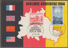 Berlin: Sonderkarte, Gedenkkarte DDR Mi-Nr. 424 U. Berlin Mi-Nr. 116 ESST: " Vier-Mächte-Konferenz Berlin " !   X - Lettres & Documents