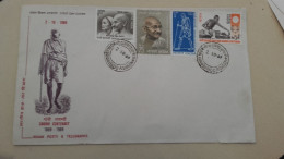 Rare Enveloppe Poste Et Tèlègraphe INDE , Centenaire Du Mahatma Ghandi - Lettres & Documents