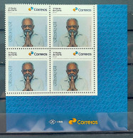 SI 19 Brazil Institutional Stamp Gilberto Gil Music 2024 Block Of 4 Vignette Correios - Personalized Stamps