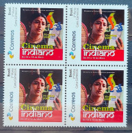 PB 12 Brazil Personalized Stamp Indian Cinema Ballerina Woman 2014 Block Of 4 - Personnalisés