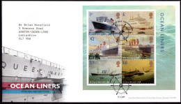 2004 Ocean Liners Souvenir Sheet SOUTHAMPTON First Day Cover. - 2001-2010 Dezimalausgaben
