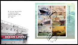 2004 Ocean Liners Souvenir Sheet First Day Cover. - 2001-2010 Dezimalausgaben