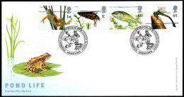 2001 Europa. Pond Life Liverpool Postmark Unaddressed First Day Cover. - 2001-2010 Em. Décimales